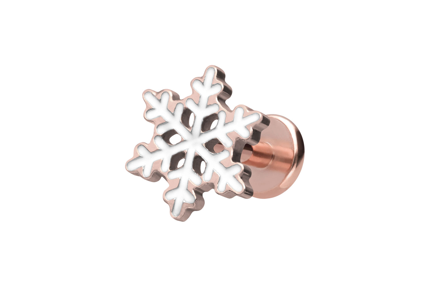 Titan Labret Piercing mit Innengewinde SCHNEEFLOCKE